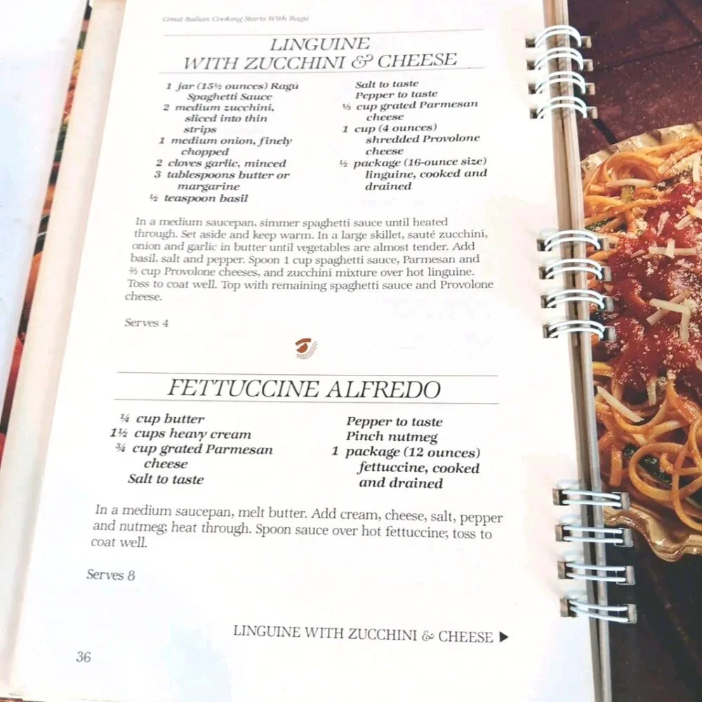Great Italian Cooking Starts w RAGU by Ragu Foods‎ Staff Spiral Hardcover 1984